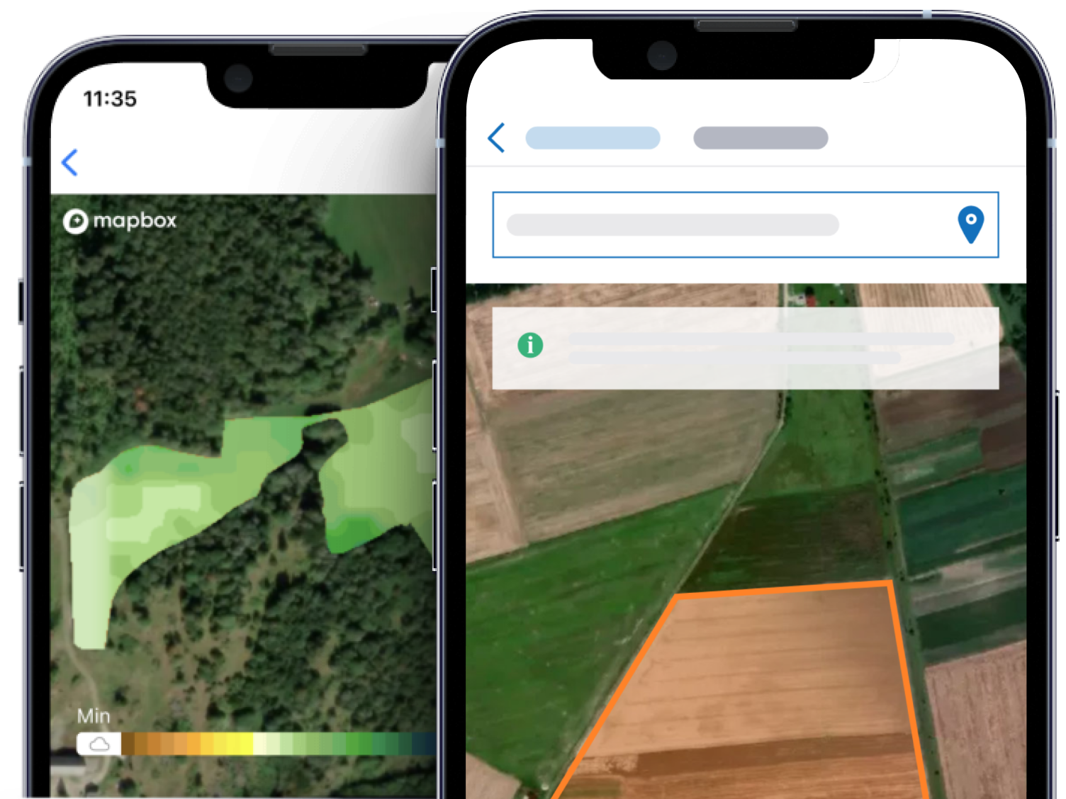 Movil midiendo la parcela de cultivo